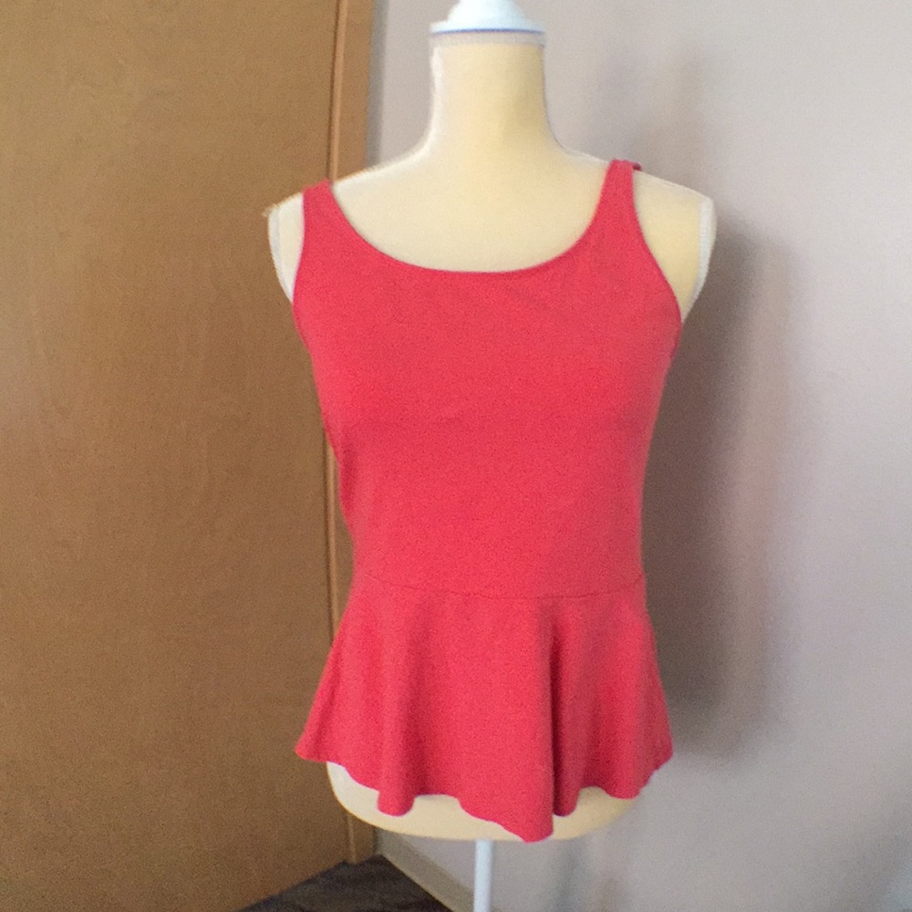 Coral peplum top